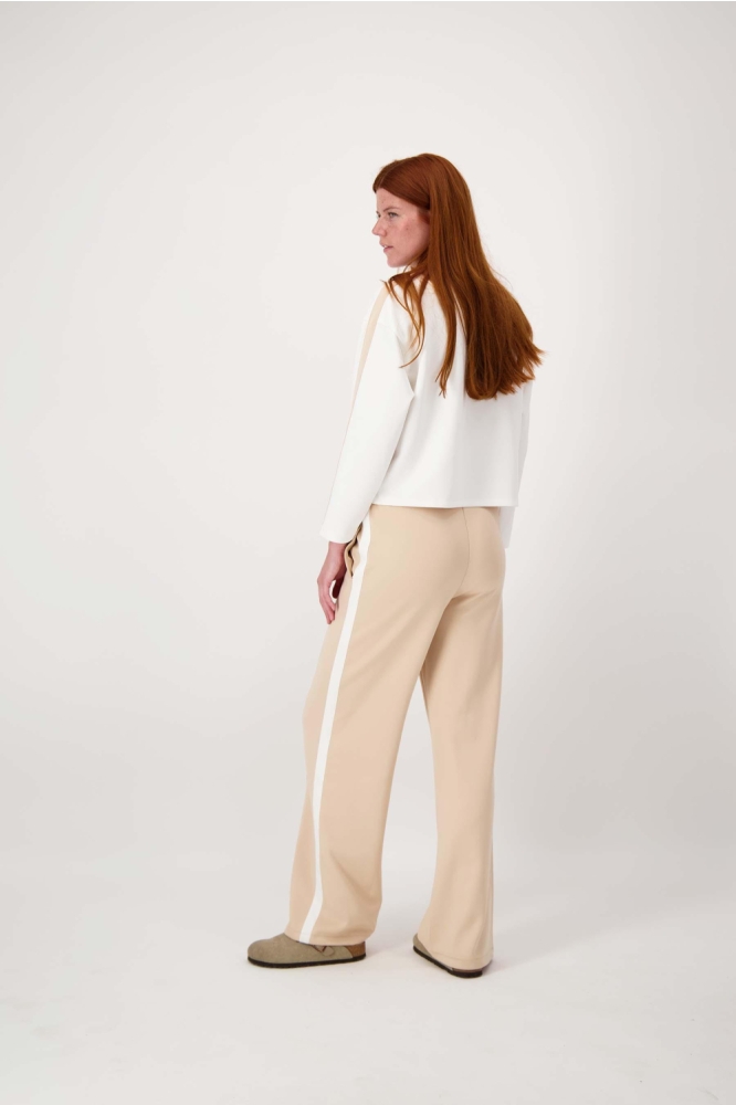 JERSEY BROEK MET BIES 0303-080 7247 BEIGE/OFF WHITE